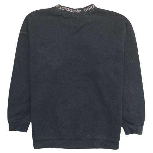 Adidas Women Black Size 16 Pullover Sweatshirt Cotton Blend