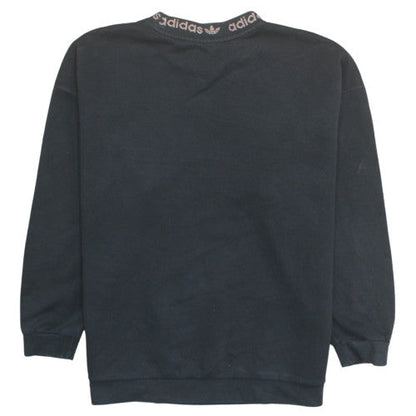 Adidas Women Black Size 16 Pullover Sweatshirt Cotton Blend