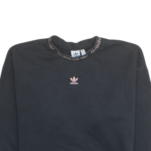 Adidas Women Black Size 16 Pullover Sweatshirt Cotton Blend