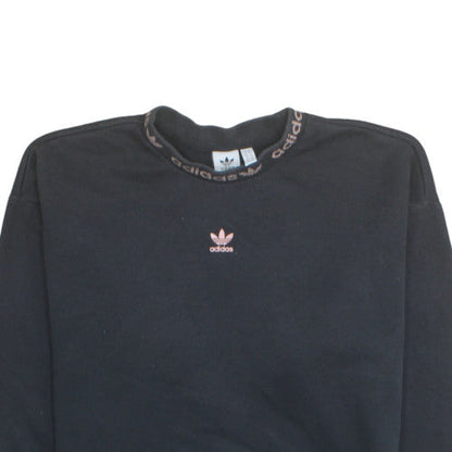 Adidas Women Black Size 16 Pullover Sweatshirt Cotton Blend