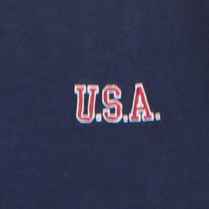 Lee Men's Blue USA Henley Polo Shirt XL Cotton Short Sleeve