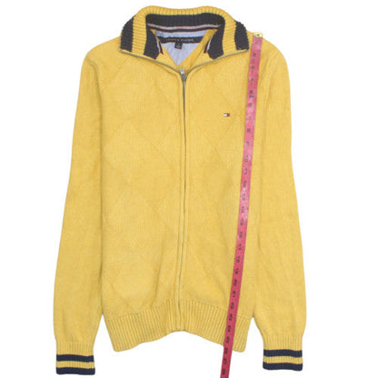 Tommy Hilfiger Men's Yellow Full Zip Cotton Jumper Size M