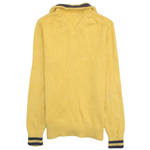 Tommy Hilfiger Men's Yellow Full Zip Cotton Jumper Size M