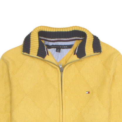 Tommy Hilfiger Men's Yellow Full Zip Cotton Jumper Size M
