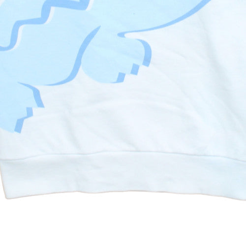 Lacoste Men's White Classic Fit Graphic Crocodile Sweatshirt L