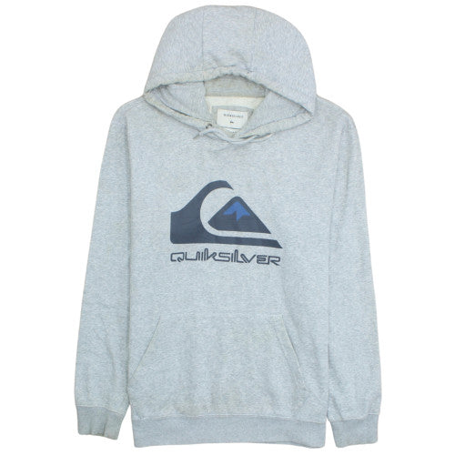 Quiksilver Men’s Grey Pullover Hoodie XL Logo Surf Fleece