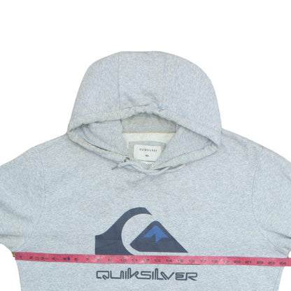 Quiksilver Men’s Grey Pullover Hoodie XL Logo Surf Fleece