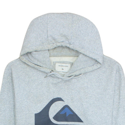 Quiksilver Men’s Grey Pullover Hoodie XL Logo Surf Fleece