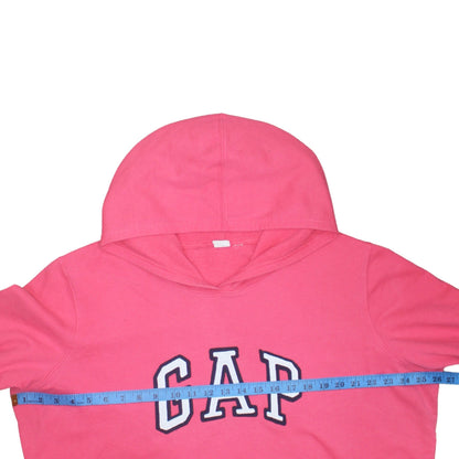 GAP Women Pink Pullover Hoodie XL Cotton Blend Logo Casual