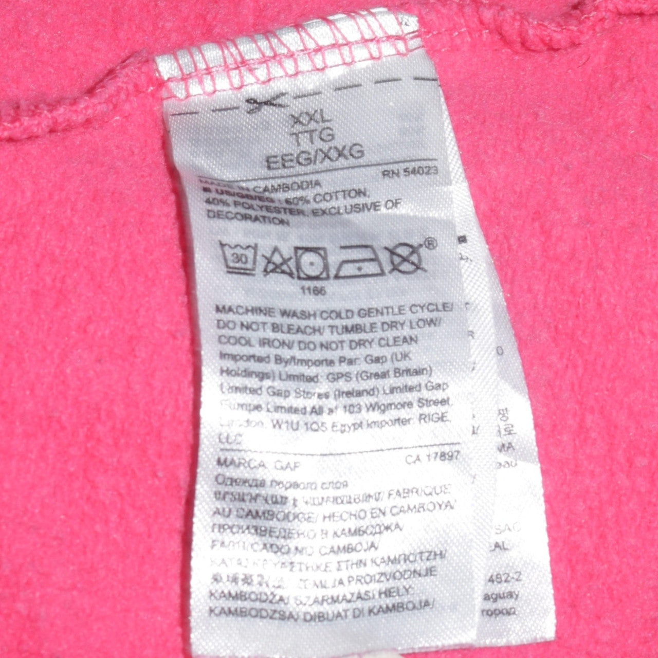 GAP Women Pink Pullover Hoodie XL Cotton Blend Logo Casual
