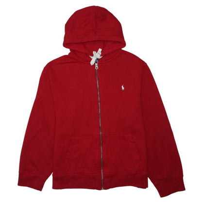 Ralph Lauren Men's Red Full Zip Hoodie 2XL Classic Fleece Jacket