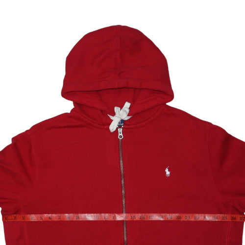 Ralph Lauren Men's Red Full Zip Hoodie 2XL Classic Fleece Jacket