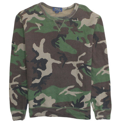 Ralph Lauren Boys Green Camouflage Pullover Sweatshirt L 14-16 Years