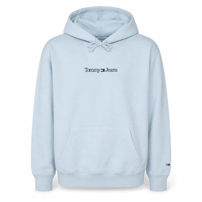 Tommy Jeans Men's White Pullover Hoodie M Logo Fleece Sweatshirt