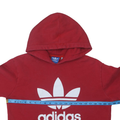 Adidas Men's Red Pullover Hoodie Size L Regular Fit Sportswear