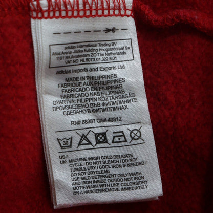 Adidas Men's Red Pullover Hoodie Size L Regular Fit Sportswear