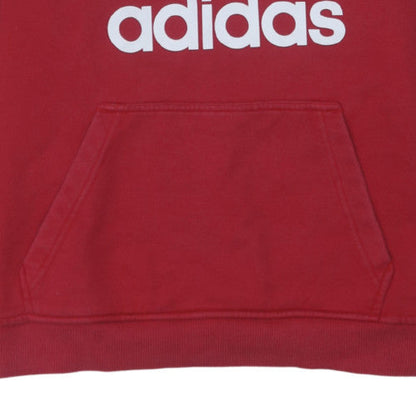 Adidas Men's Red Pullover Hoodie Size L Regular Fit Sportswear