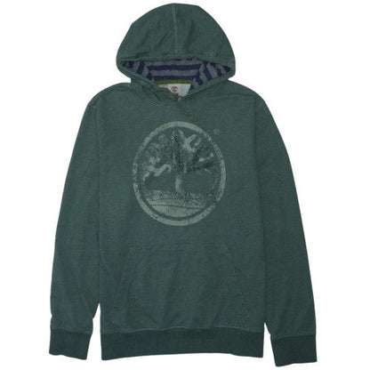 Timberland Men's Green XL Pullover Hoodie with Logo Print