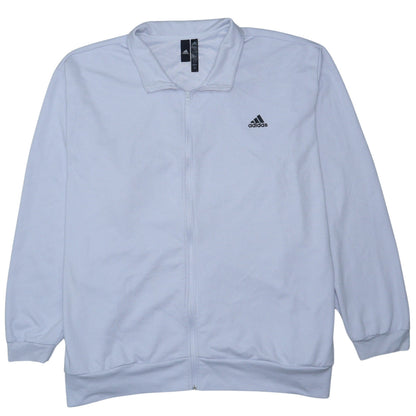 Adidas Men's White 4XL Track Jacket Full Zip Lightweight Activewear