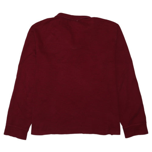 Ralph Lauren Men's Red 1/4 Zip Cotton Collared Jumper Size L