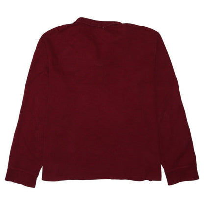 Ralph Lauren Men's Red 1/4 Zip Cotton Collared Jumper Size L