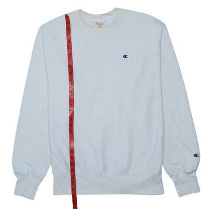 Champion Men's White Reverse Weave Crew Neck Sweatshirt Size L