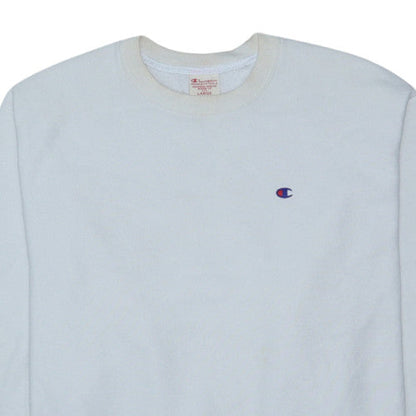 Champion Men's White Reverse Weave Crew Neck Sweatshirt Size L