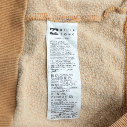 Billabong Mens Beige Pullover Hoodie L Fleece Cotton Blend