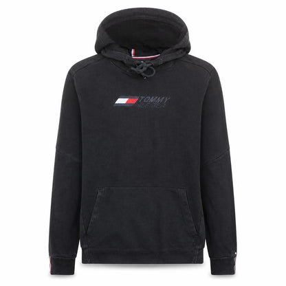Tommy Hilfiger Men's Black Pullover Hoodie L Classic Logo Sweatshirt