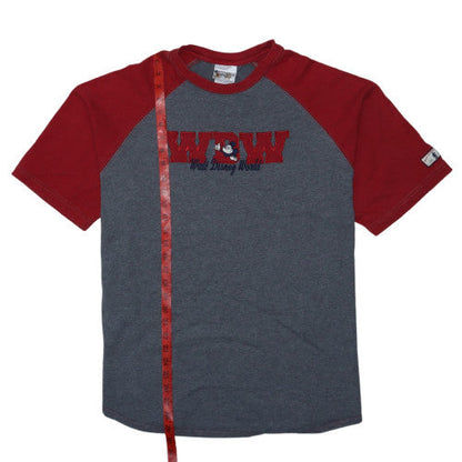 Walt Disney World Women’s Grey Red Raglan Mickey T-Shirt XL