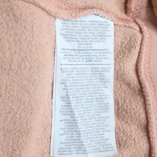 Nike Women’s Beige Pullover Hoodie M Relaxed Fit Fleece Lined Sweatshirt