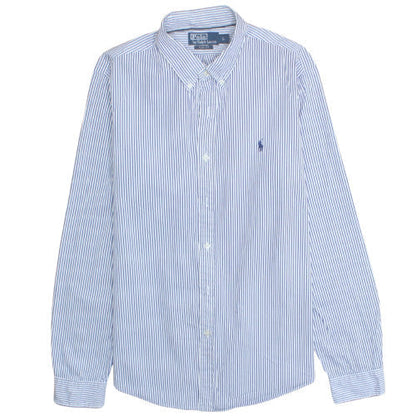 Polo Ralph Lauren Men's Blue Striped Slim Fit Long Sleeve Shirt Size L