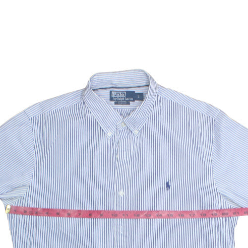 Polo Ralph Lauren Men's Blue Striped Slim Fit Long Sleeve Shirt Size L