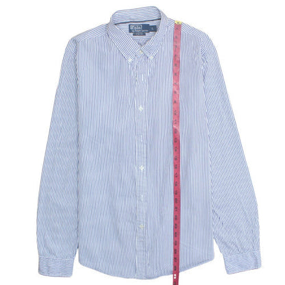 Polo Ralph Lauren Men's Blue Striped Slim Fit Long Sleeve Shirt Size L