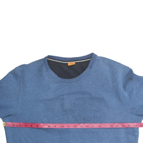 Hugo Boss Men’s Blue 2XL Pullover Sweatshirt Logo Fleece