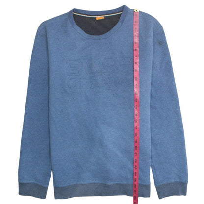 Hugo Boss Men’s Blue 2XL Pullover Sweatshirt Logo Fleece