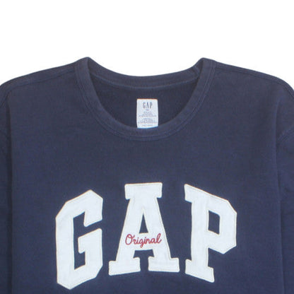 GAP Men's Navy Blue Crew Neck Logo Sweatshirt XXL Cotton Blend