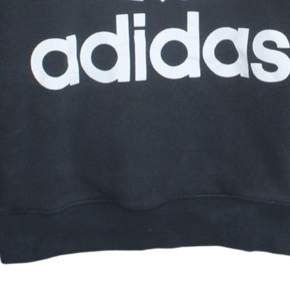 Adidas Womens Black Trefoil Pullover Hoodie Size 14 Cotton Blend