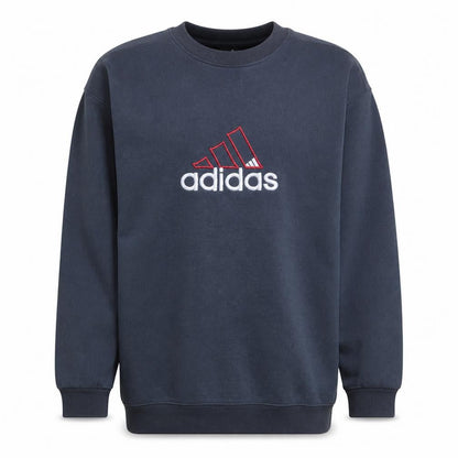 Adidas Men's Blue Embroidered Logo Pullover Sweatshirt Size L