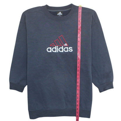 Adidas Men's Blue Embroidered Logo Pullover Sweatshirt Size L