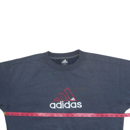 Adidas Men's Blue Embroidered Logo Pullover Sweatshirt Size L