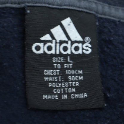 Adidas Men's Blue Embroidered Logo Pullover Sweatshirt Size L
