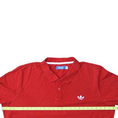 adidas Men's Red Collared Short Sleeve Cotton T-Shirt 2XL