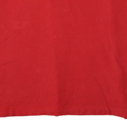 adidas Men's Red Collared Short Sleeve Cotton T-Shirt 2XL