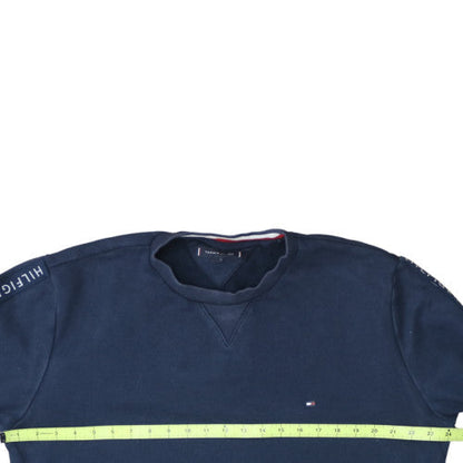 Tommy Hilfiger Men's Blue XL Pullover Sweatshirt Logo Crew Neck
