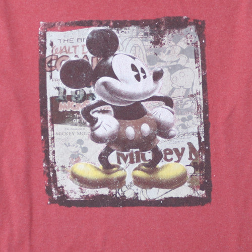 Disney Store Women Red Mickey Mouse T-Shirt 3XL Short Sleeve Cotton Blend
