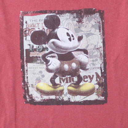 Disney Store Women Red Mickey Mouse T-Shirt 3XL Short Sleeve Cotton Blend