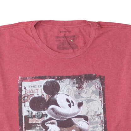 Disney Store Women Red Mickey Mouse T-Shirt 3XL Short Sleeve Cotton Blend