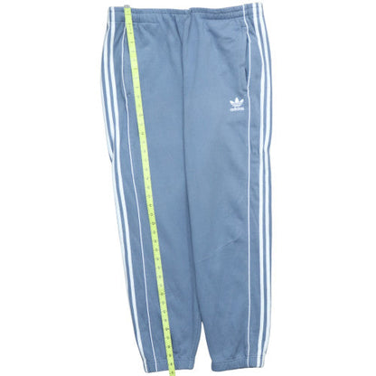 Adidas Men's Blue XL Track Pants with Side Stripes and Pockets