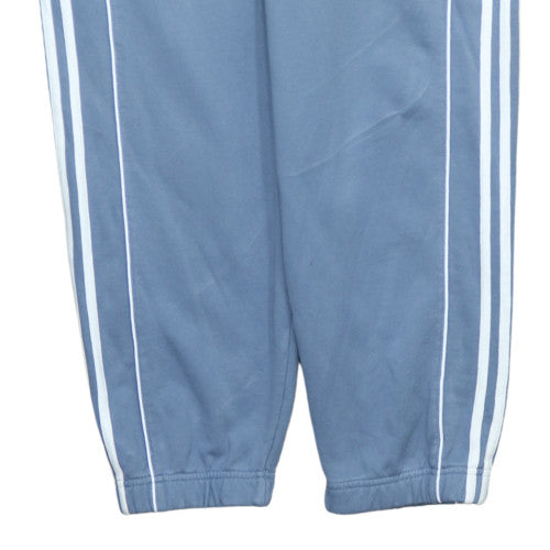 Adidas Men's Blue XL Track Pants with Side Stripes and Pockets